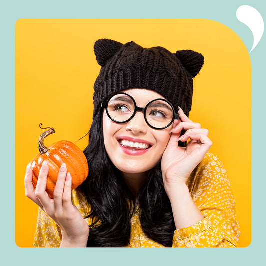 a women with pumpkin in her hand
