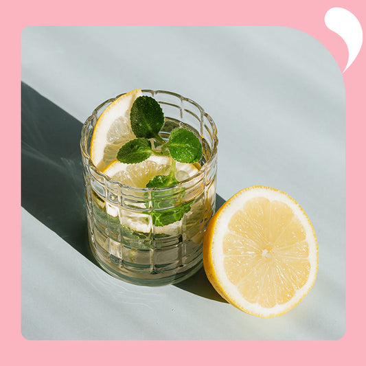 a cup of lemon water