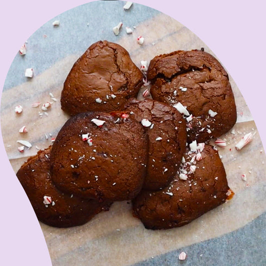Brownie Batter Candy Cane Cookies