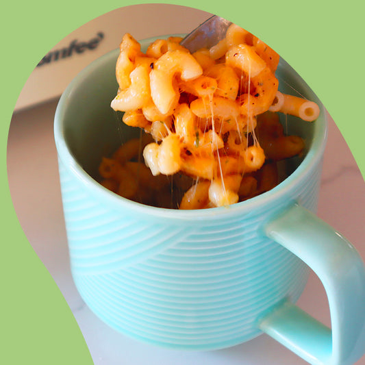 a cup of mac and cheese