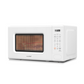 Overall appearance of a white microwave