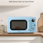 retro microwave on the kitchen table