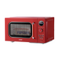 overview of red retro microwave