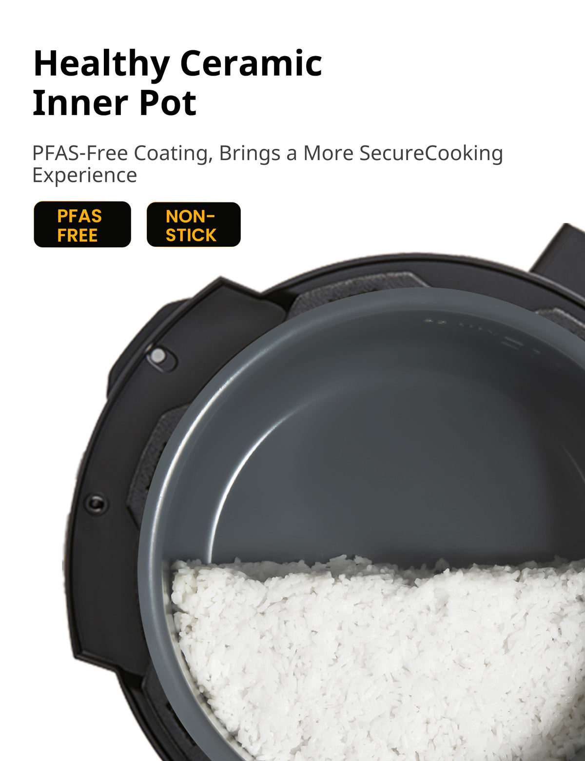 half of rice in a pressure cooker