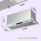 measurements of the comfee insert range hood