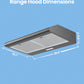 measurements of comfee under cabinet vent hood