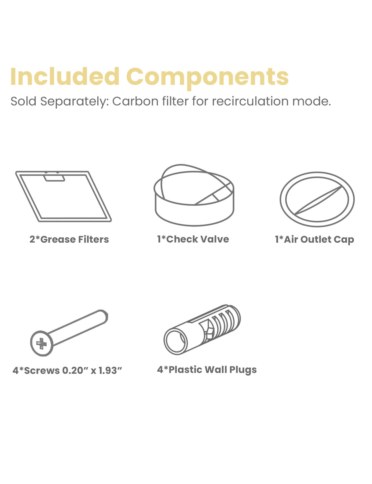 parts for comfee kitchen under cabinet vent hood