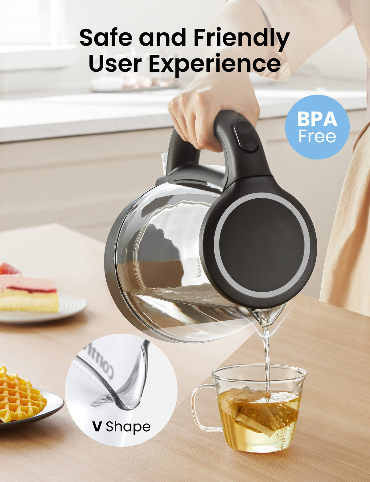 1.7L Glass Electric Tea Kettle