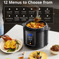 12 functions show above a pressure cooker