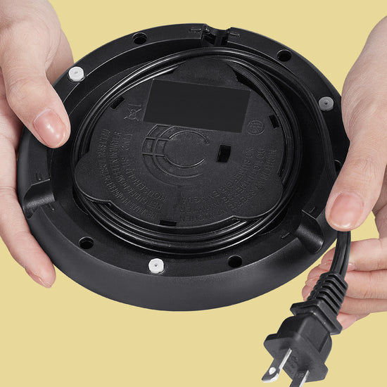 the wire is wound inside the base
