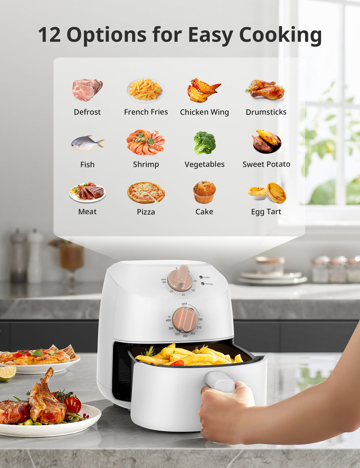 2.1 Qt Digital Air Fryer White
