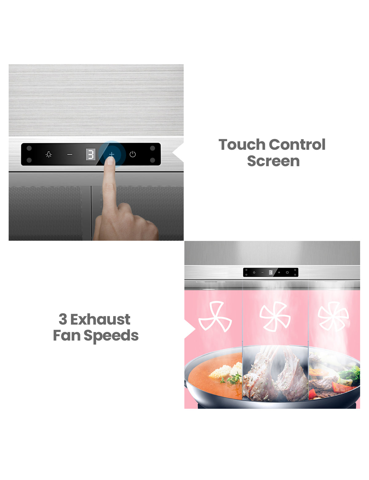 features of comfee ducted convertible range hood