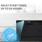 black portable dishwasher on top of kitchen countertop