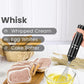 black comfee immersion hand blender whisking eggs next to slices of bread