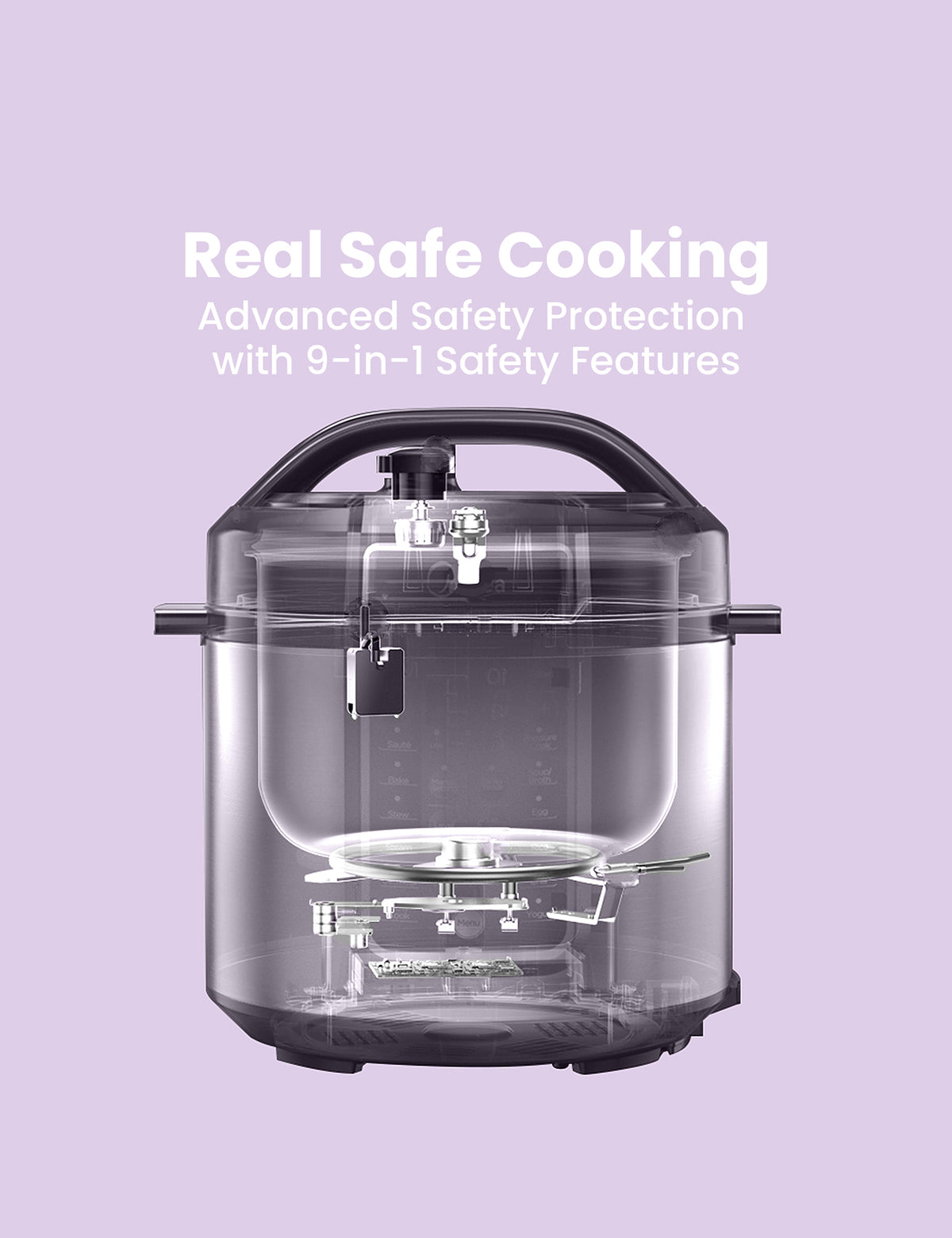 inside of the comfee electric pressure cooker