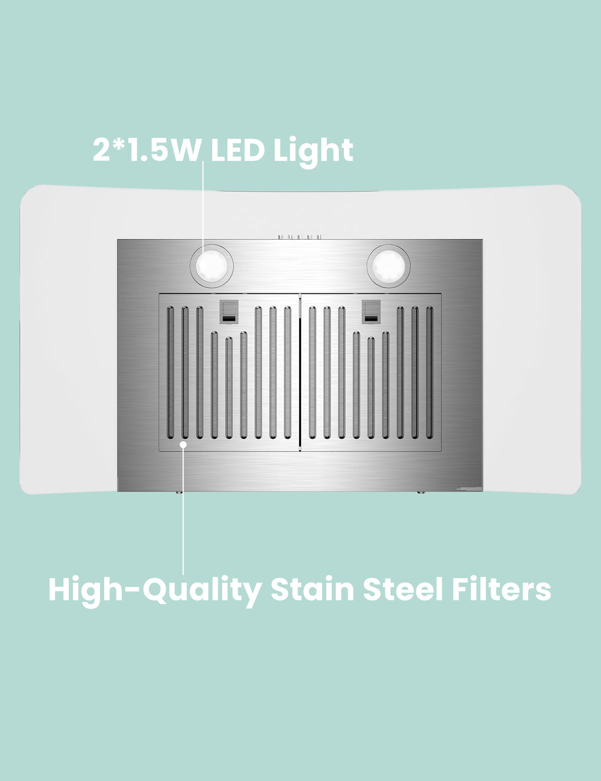 comfee curved glass range hood vent