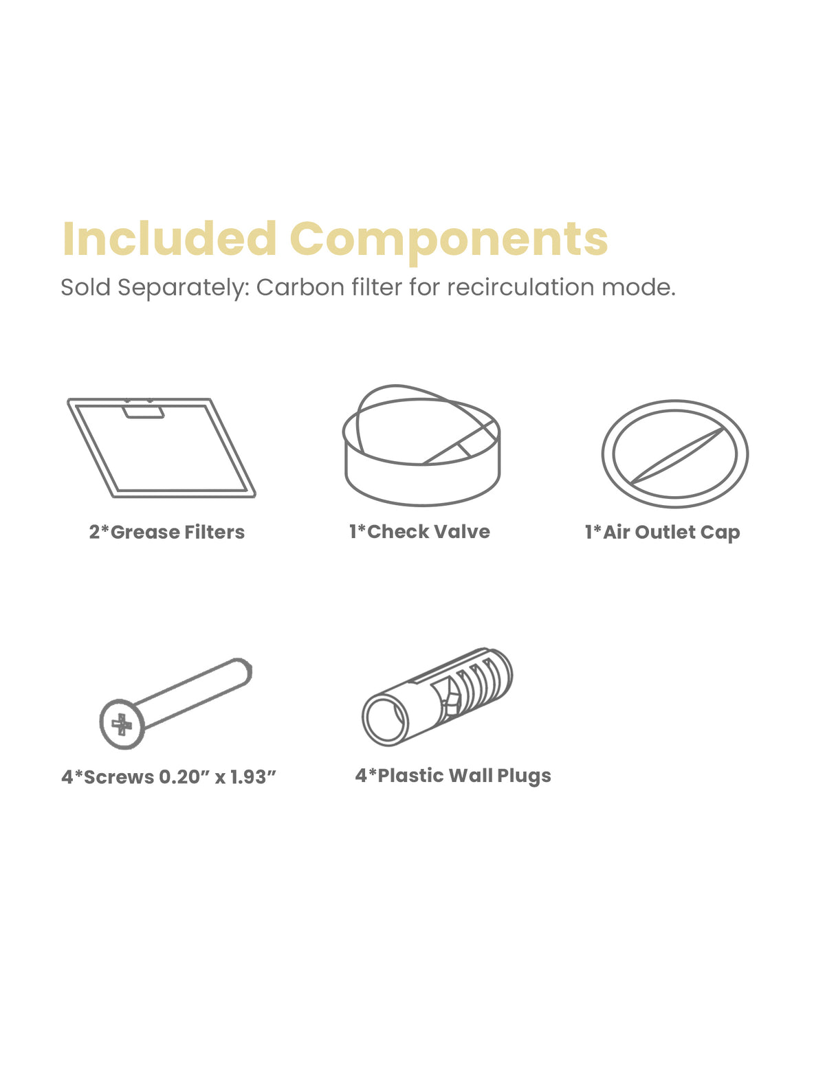 parts for comfee kitchen under cabinet vent hood