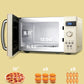 comfee microwave with its door open with a pizza  outside